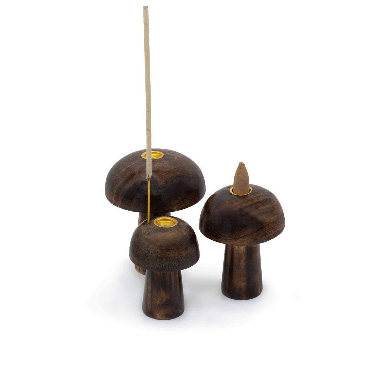 Lot de 3 cônes d'encens en forme de champignon ((10cm 9cm 8cm)